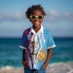Custom Argentina and Cabo Verde Football 2026 Kid Hawaiian Shirt La Albiceleste Tubaroes Azuis Together