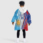 Custom Argentina and Cabo Verde Football 2026 Kid Wearable Blanket Hoodie La Albiceleste Tubaroes Azuis Together