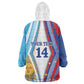 Custom Argentina and Cabo Verde Football 2026 Kid Wearable Blanket Hoodie La Albiceleste Tubaroes Azuis Together