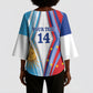 Custom Argentina and Cabo Verde Football 2026 Kimono Sleeve Blouse La Albiceleste Tubaroes Azuis Together