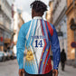 Custom Argentina and Cabo Verde Football 2026 Long Sleeve Button Shirt La Albiceleste Tubaroes Azuis Together