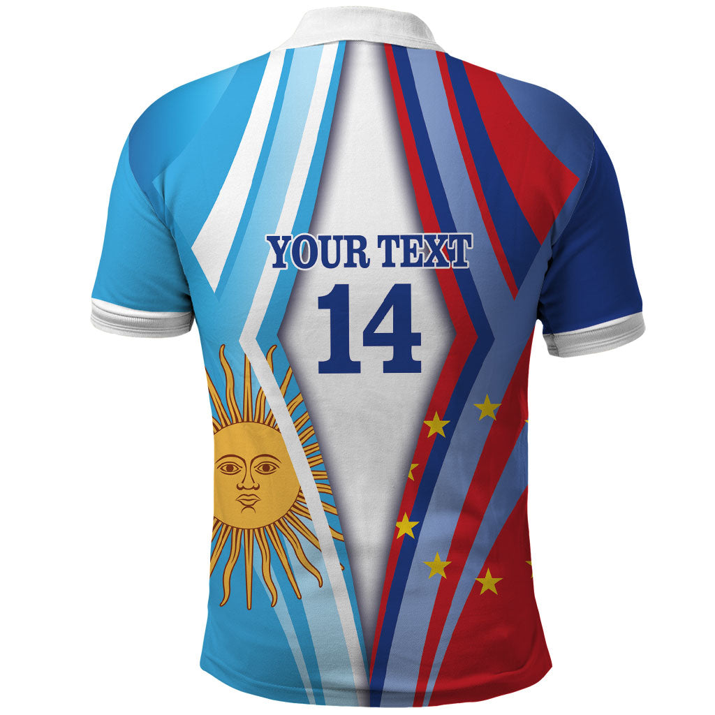 Custom Argentina and Cabo Verde Football 2026 Polo Shirt La Albiceleste Tubaroes Azuis Together