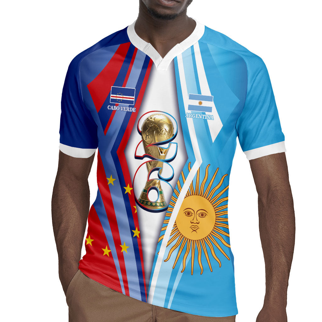 Custom Argentina and Cabo Verde Football 2026 Rugby Jersey La Albiceleste Tubaroes Azuis Together