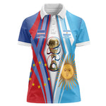 Custom Argentina and Cabo Verde Football 2026 Women Polo Shirt La Albiceleste Tubaroes Azuis Together