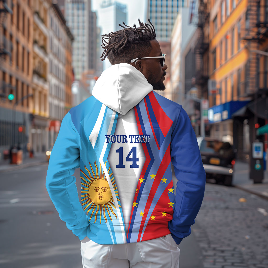 Custom Argentina and Cabo Verde Football 2026 Zip Hoodie La Albiceleste Tubaroes Azuis Together