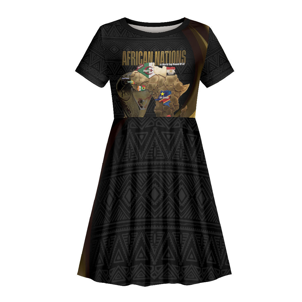 African Nations 2026 World Football Custom Kid Short Sleeve Dress We All Make History