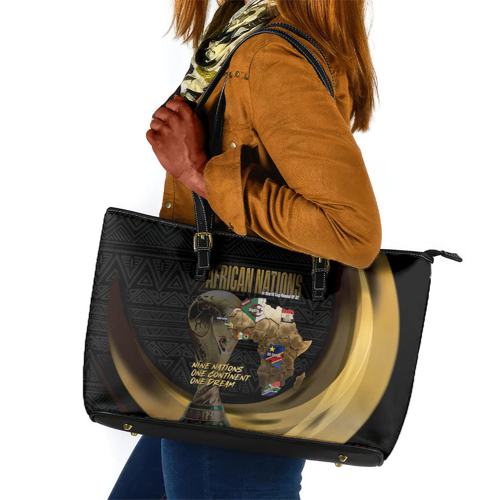 African Nations 2026 World Football Leather Tote Bag We All Make History