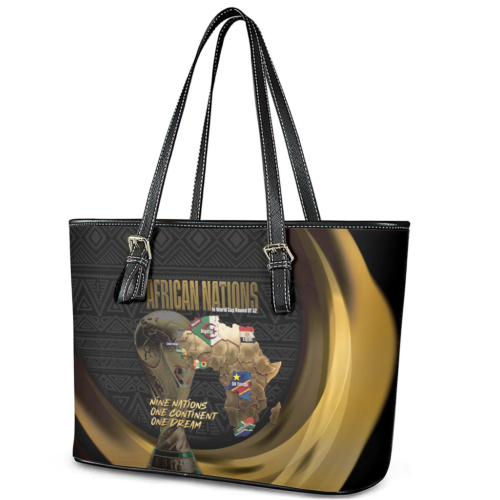African Nations 2026 World Football Leather Tote Bag We All Make History