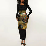 African Nations 2026 World Football Custom Long Sleeve Bodycon Dress We All Make History