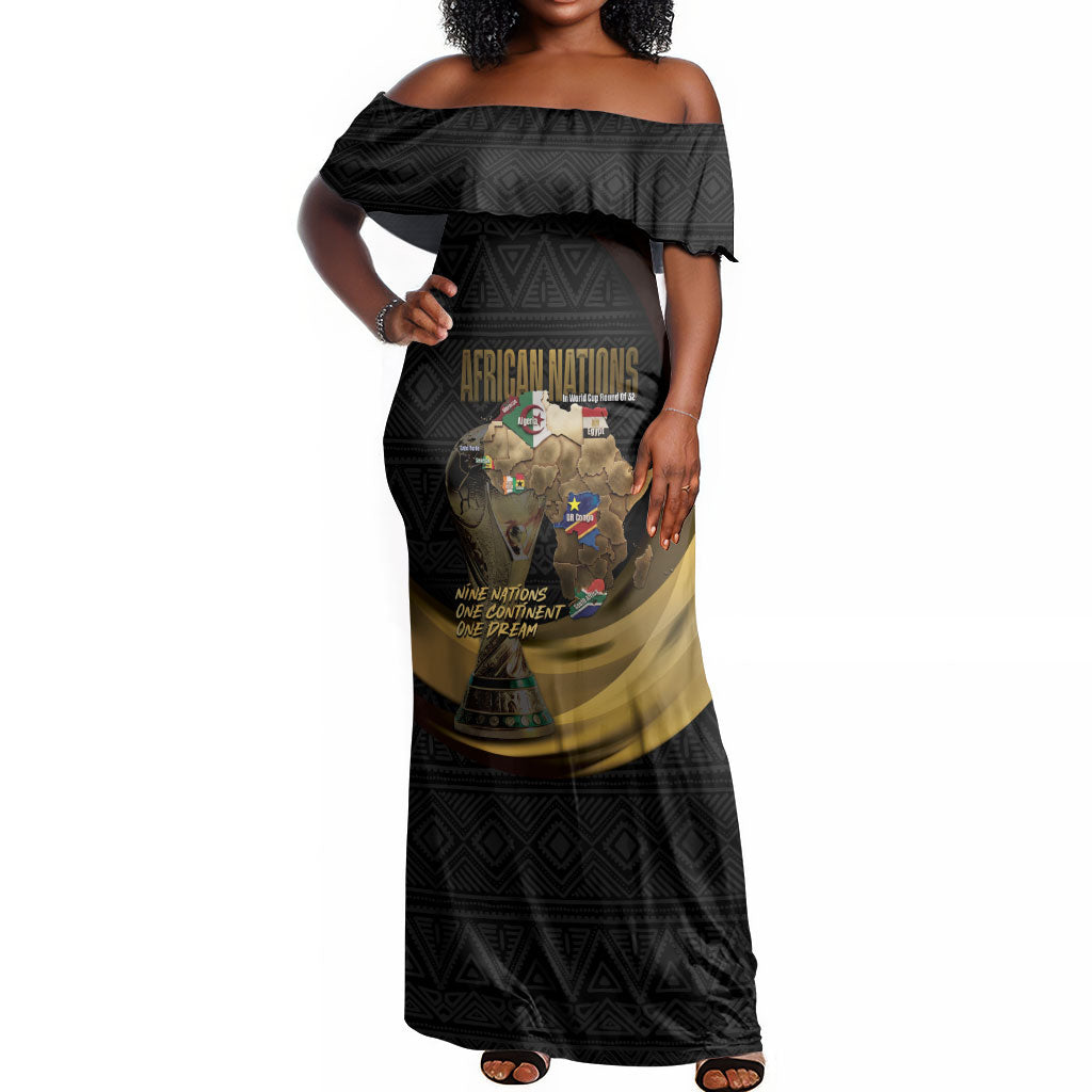 African Nations 2026 World Football Custom Off Shoulder Maxi Dress We All Make History