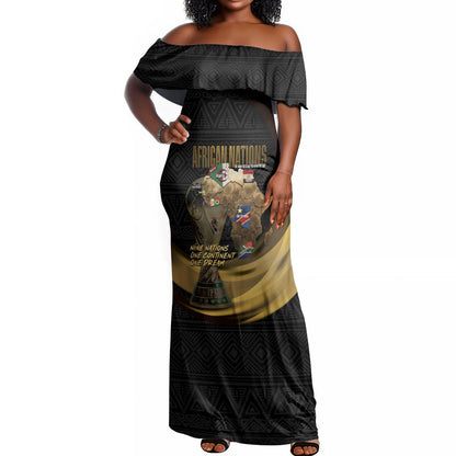 African Nations 2026 World Football Custom Off Shoulder Maxi Dress We All Make History