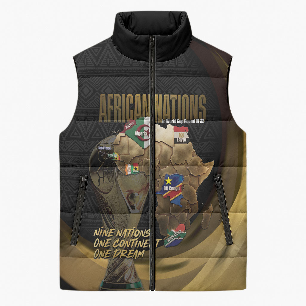 African Nations 2026 World Football Custom Sleeveless Puffer Jacket We All Make History