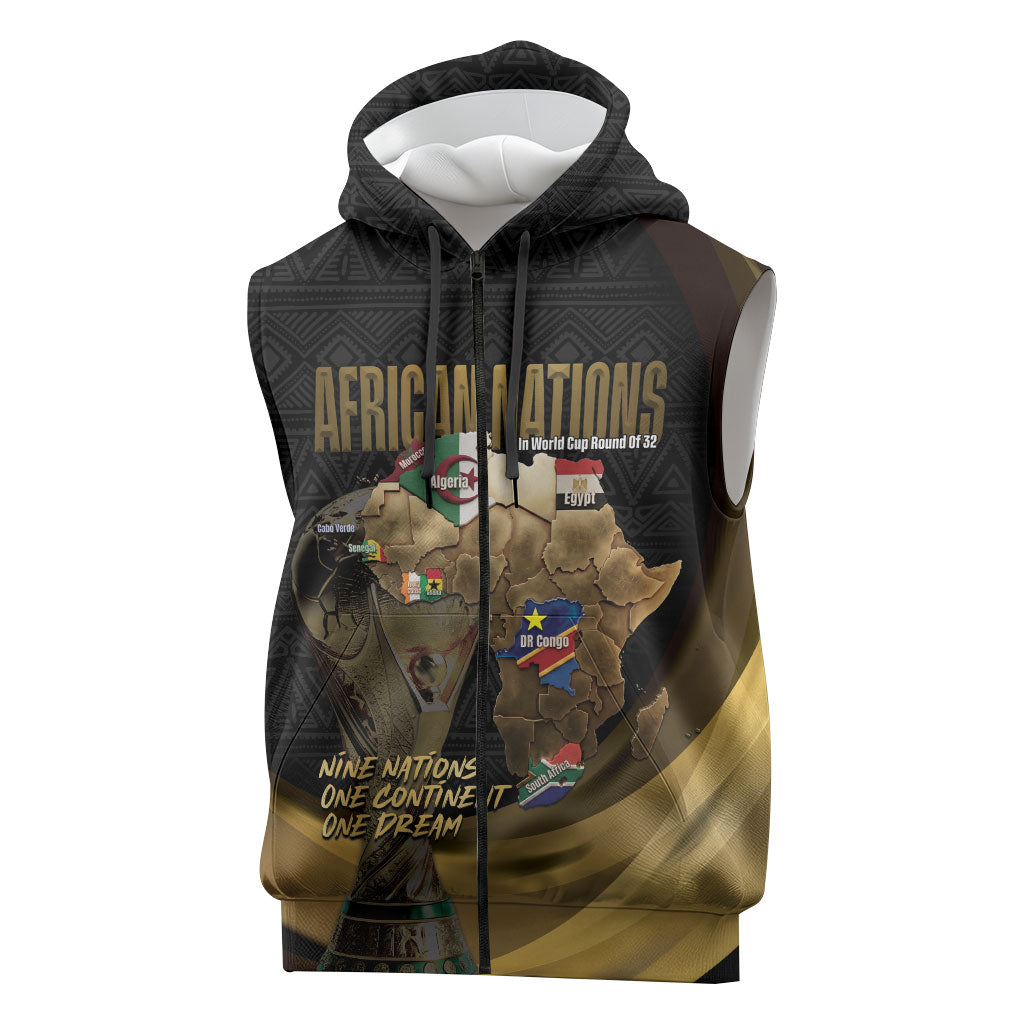 African Nations 2026 World Football Custom Sleeveless Zip Hoodie We All Make History