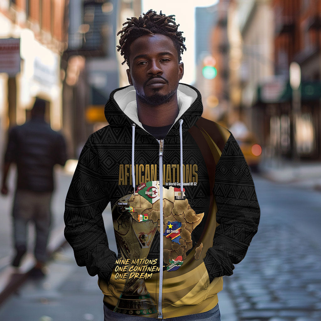 African Nations 2026 World Football Custom Zip Hoodie We All Make History
