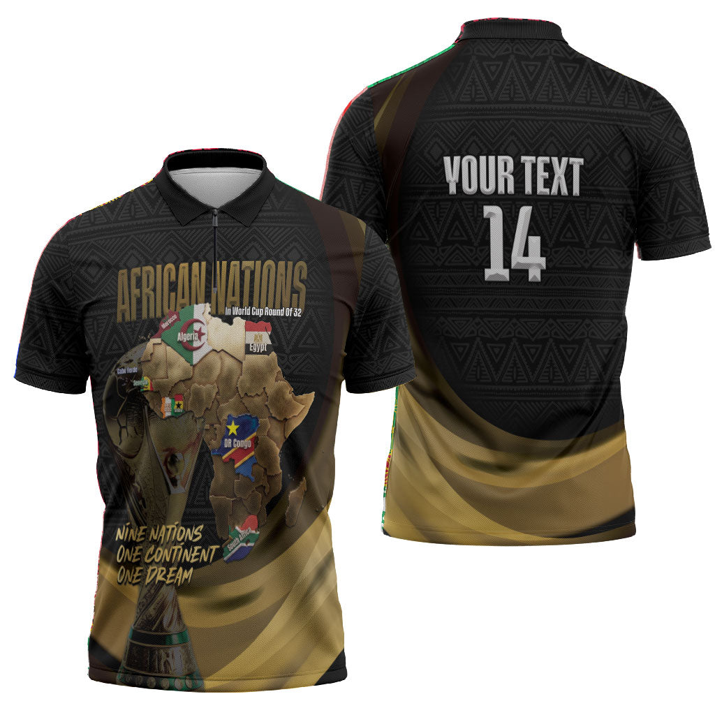 African Nations 2026 World Football Custom Zipper Polo Shirt We All Make History