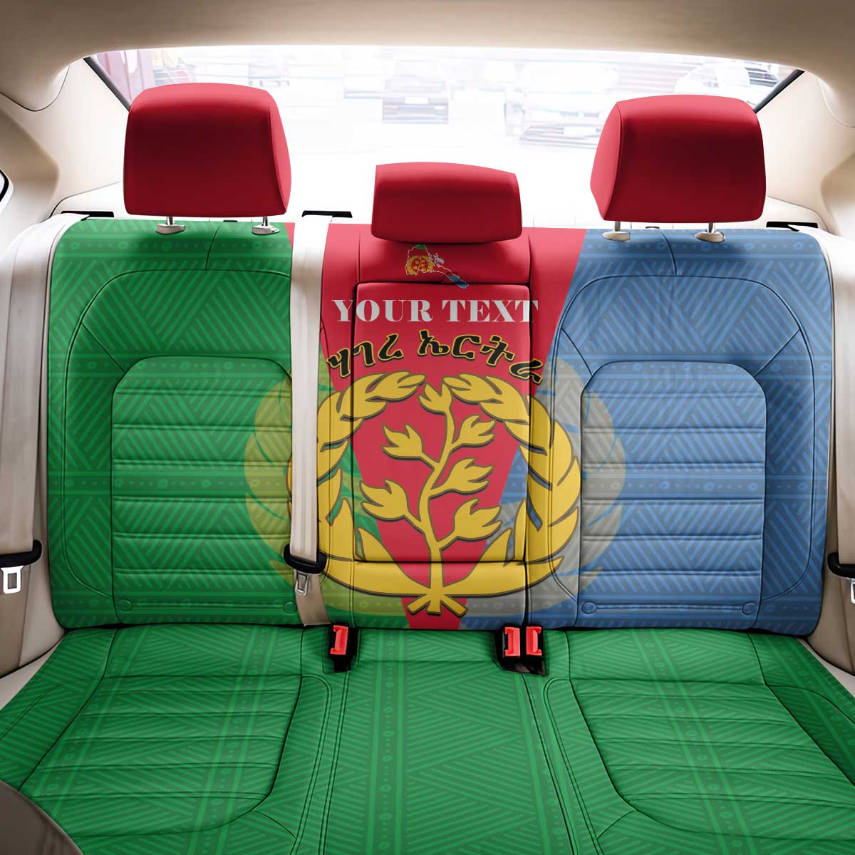 Personalised Eritrea Back Car Seat Cover Eritrean Map Mix African Pattern Simple Style