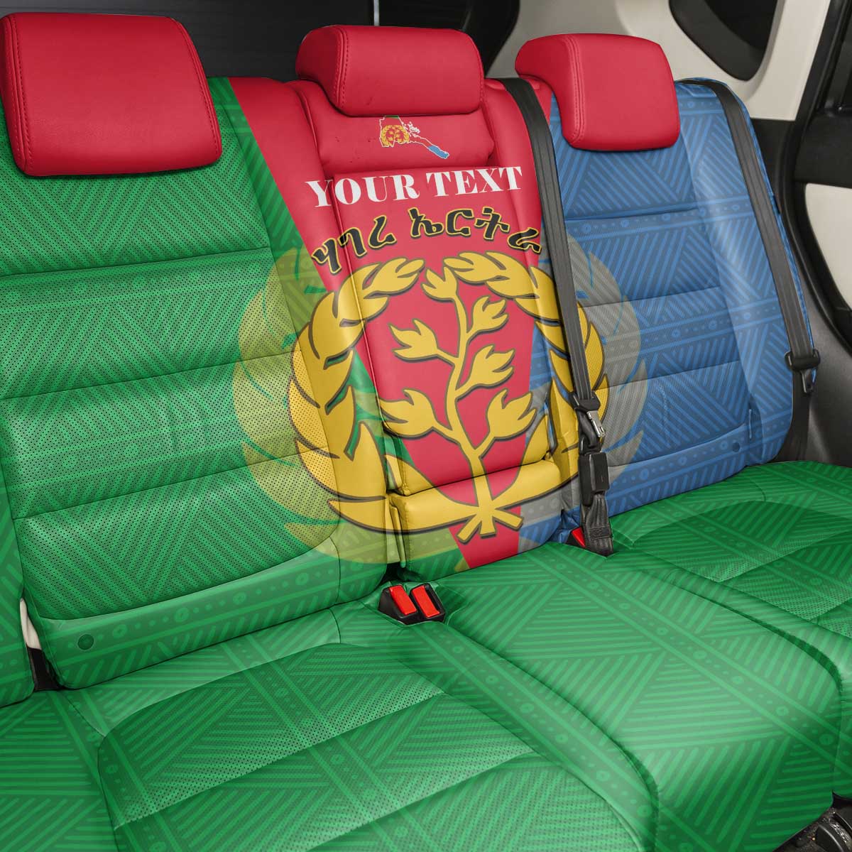 Personalised Eritrea Back Car Seat Cover Eritrean Map Mix African Pattern Simple Style