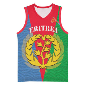 Personalised Eritrea Basketball Jersey Eritrean Map Mix African Pattern Simple Style - African Pride