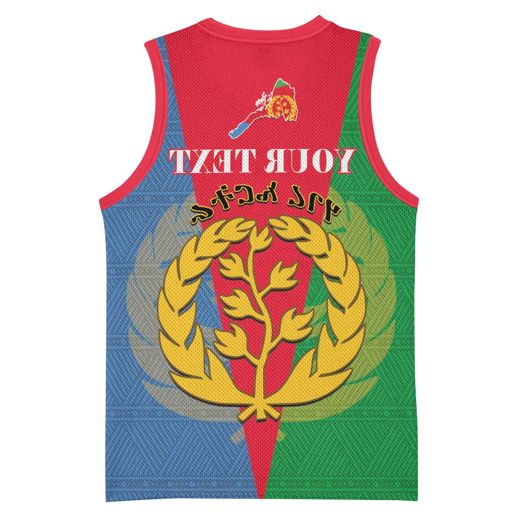 Personalised Eritrea Basketball Jersey Eritrean Map Mix African Pattern Simple Style - African Pride