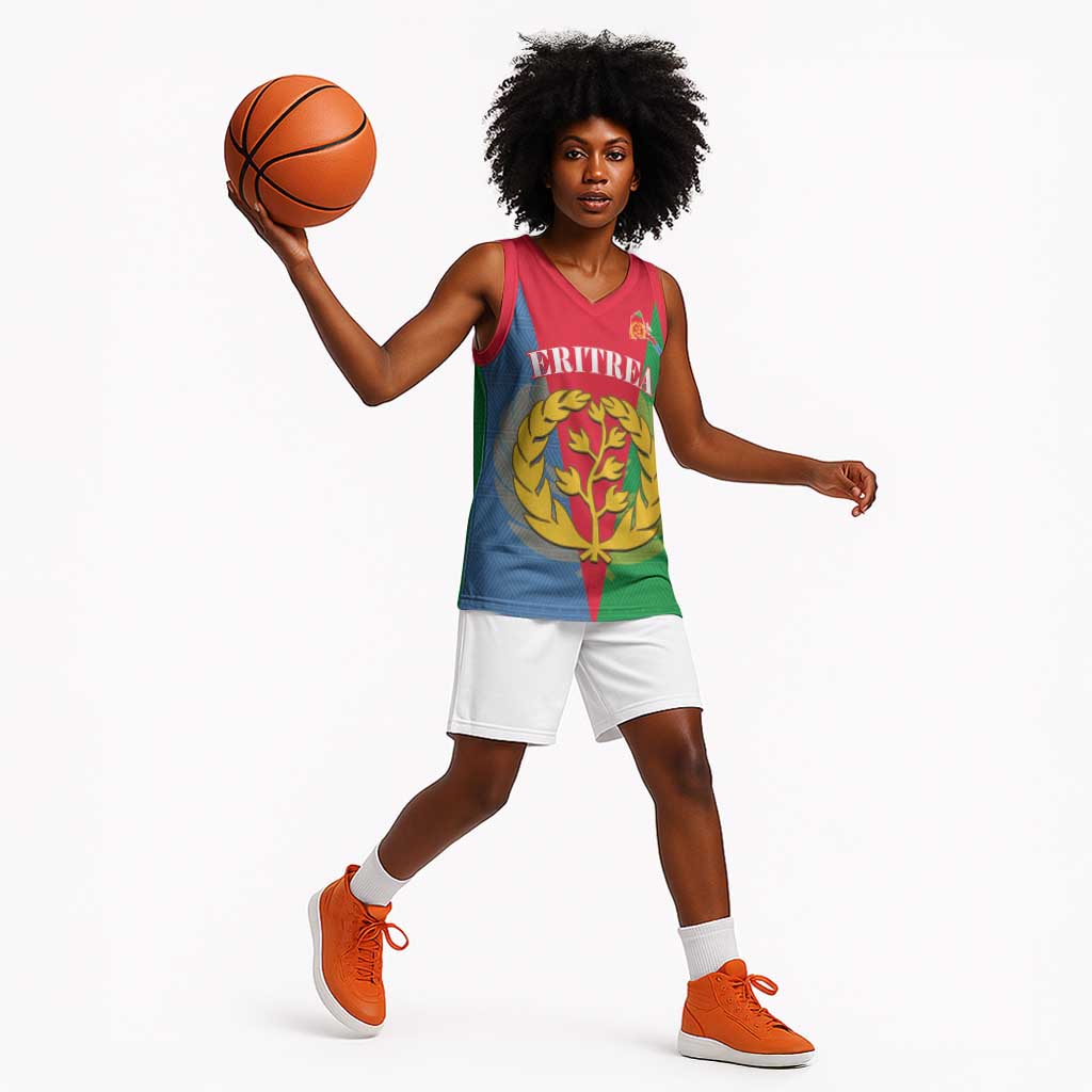 Personalised Eritrea Basketball Jersey Eritrean Map Mix African Pattern Simple Style LT14