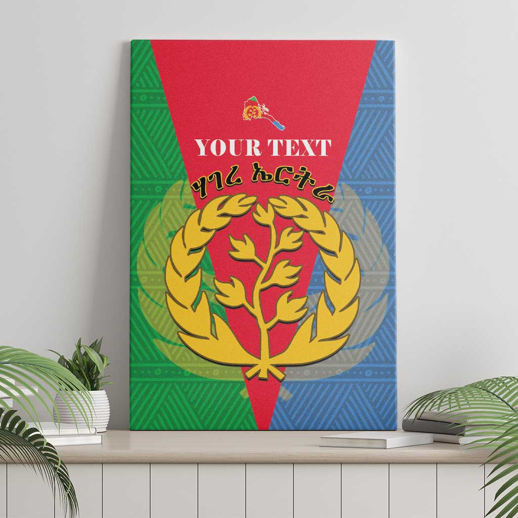 Personalised Eritrea Canvas Wall Art Eritrean Map Mix African Pattern Simple Style
