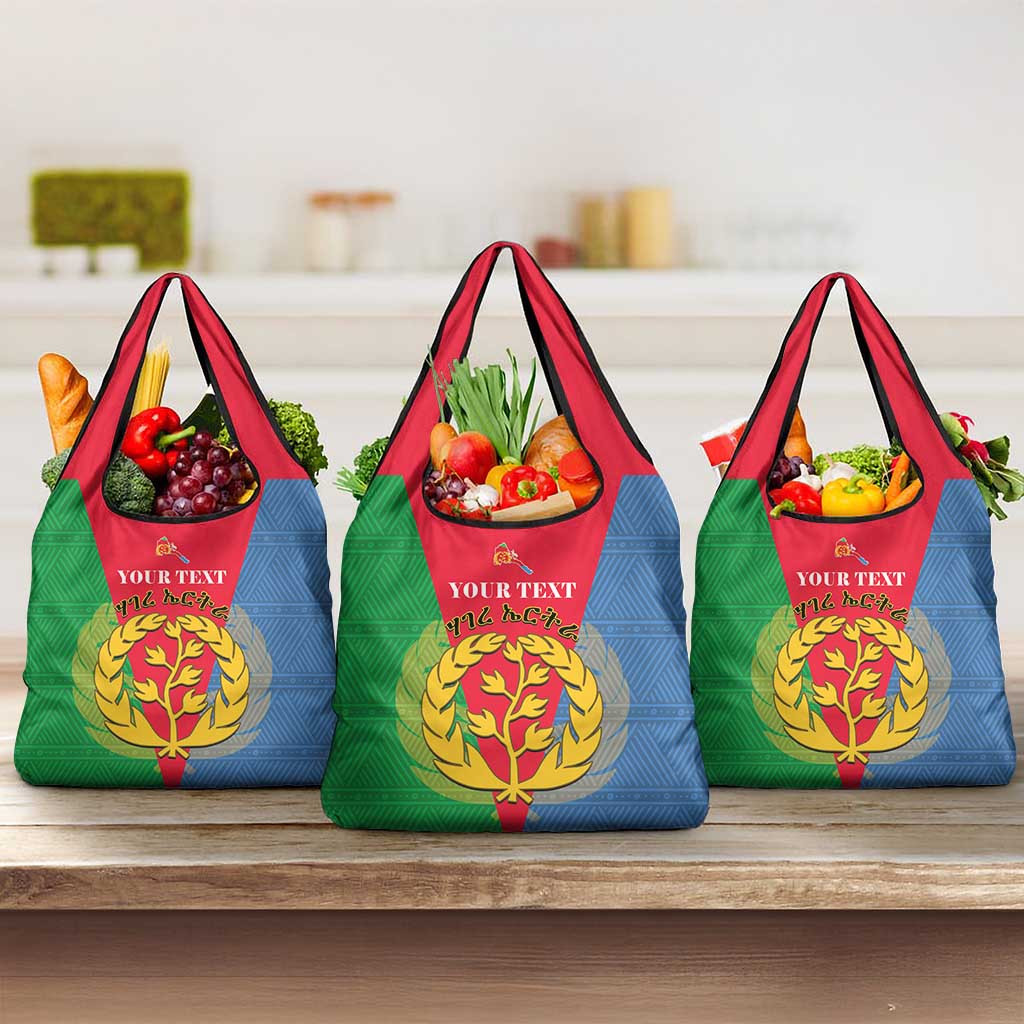 Personalised Eritrea Grocery Bag Eritrean Map Mix African Pattern Simple Style