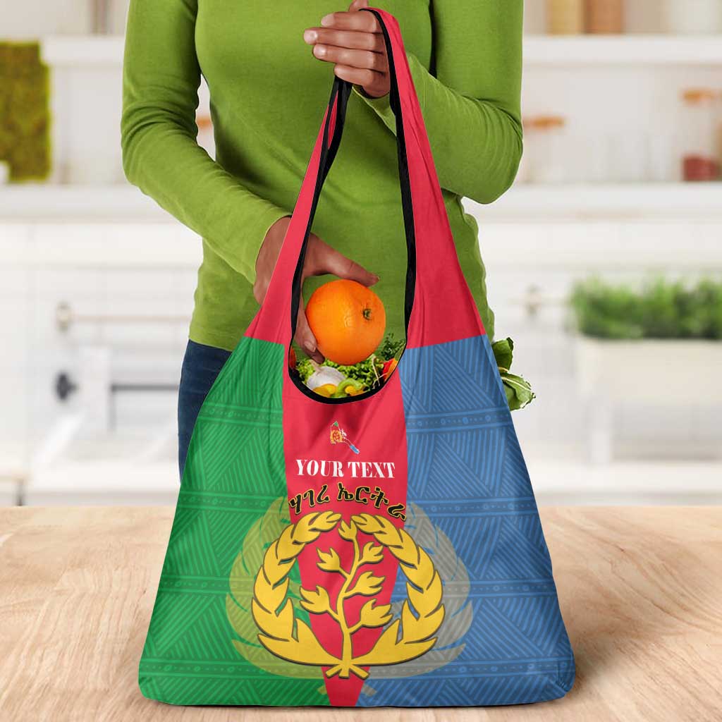 Personalised Eritrea Grocery Bag Eritrean Map Mix African Pattern Simple Style