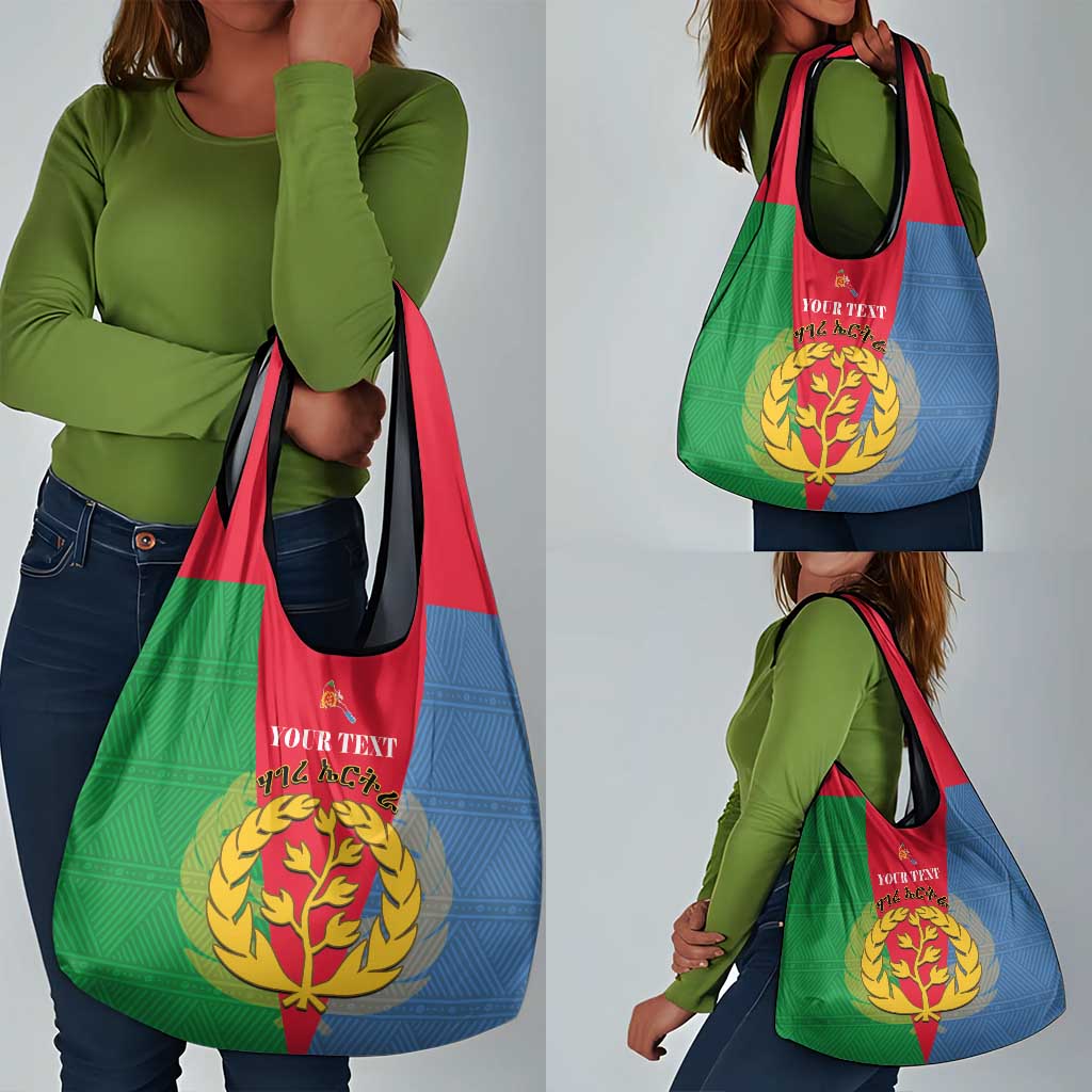 Personalised Eritrea Grocery Bag Eritrean Map Mix African Pattern Simple Style