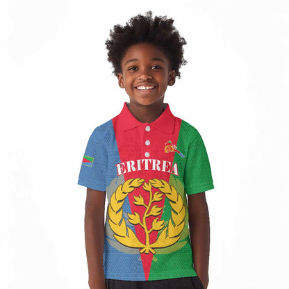 Personalised Eritrea Kid Polo Shirt Eritrean Map Mix African Pattern Simple Style