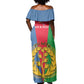 Personalised Eritrea Off Shoulder Maxi Dress Eritrean Map Mix African Pattern Simple Style