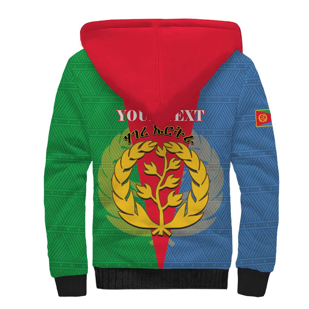 Personalised Eritrea Sherpa Hoodie Eritrean Map Mix African Pattern Simple Style