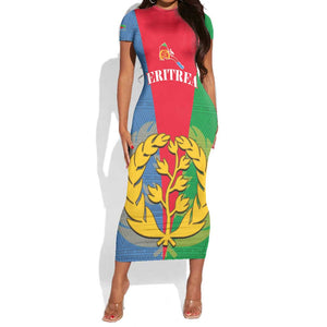 Personalised Eritrea Short Sleeve Bodycon Dress Eritrean Map Mix African Pattern Simple Style LT14