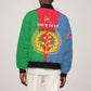 Personalised Eritrea Sleeve Zip Bomber Jacket Eritrean Map Mix African Pattern Simple Style