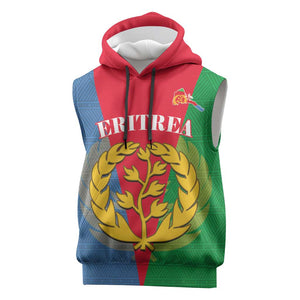Personalised Eritrea Sleeveless Hoodie Eritrean Map Mix African Pattern Simple Style - African Pride