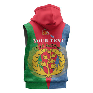 Personalised Eritrea Sleeveless Hoodie Eritrean Map Mix African Pattern Simple Style - African Pride