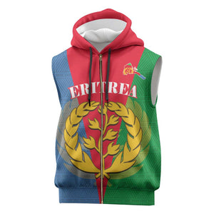 Personalised Eritrea Sleeveless Zip Hoodie Eritrean Map Mix African Pattern Simple Style - African Pride