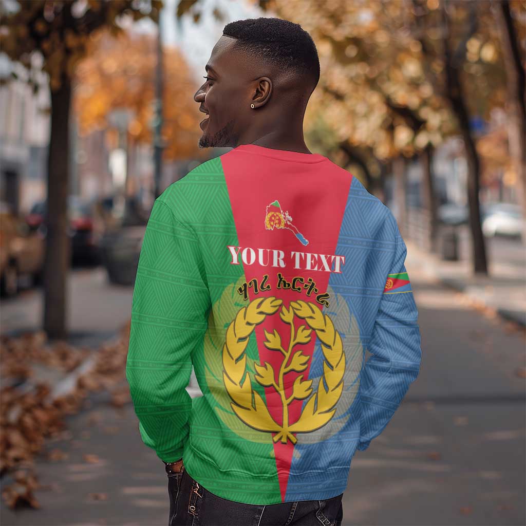 Personalised Eritrea Sweatshirt Eritrean Map Mix African Pattern Simple Style