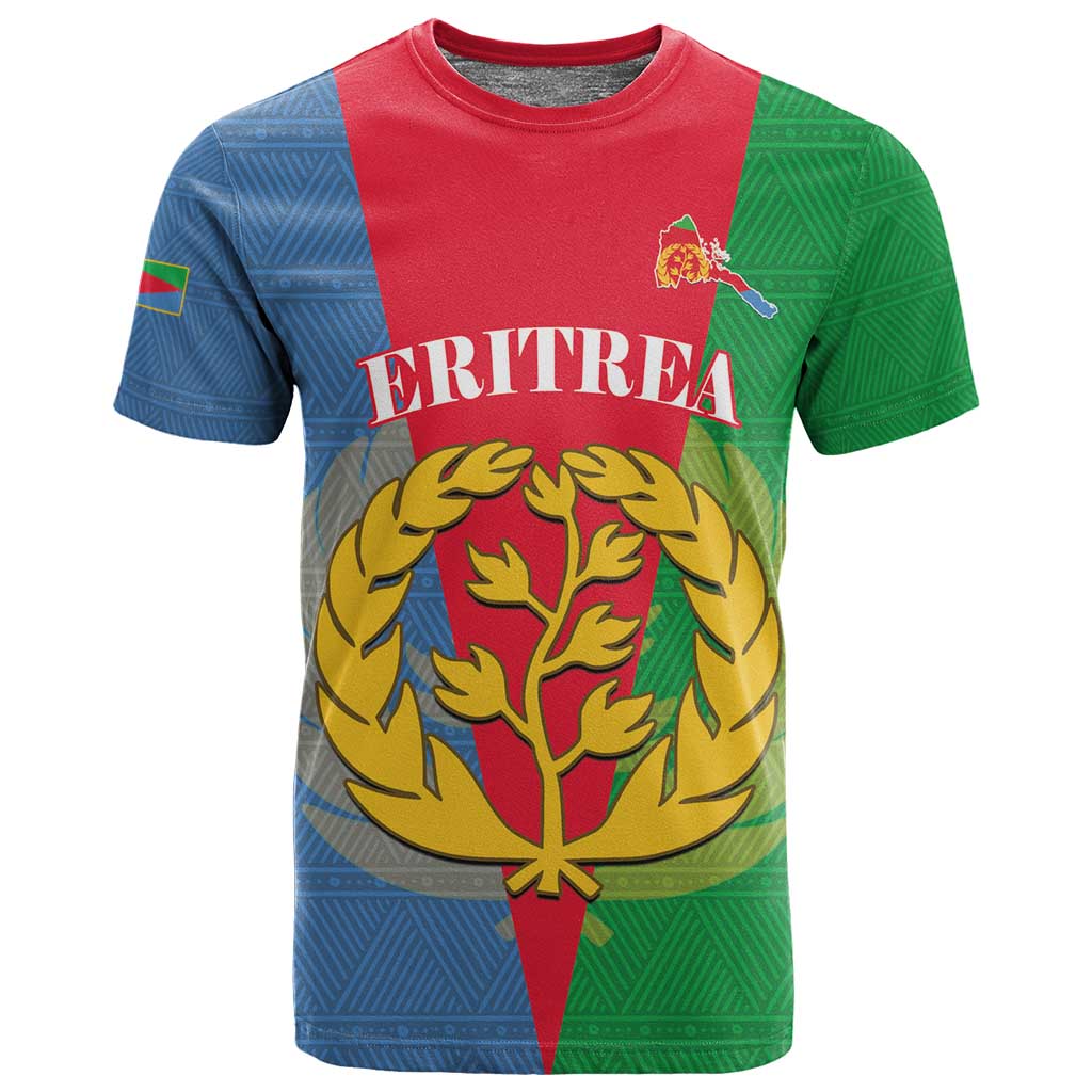 Personalised Eritrea T shirt Eritrean Map Mix African Pattern Simple Style