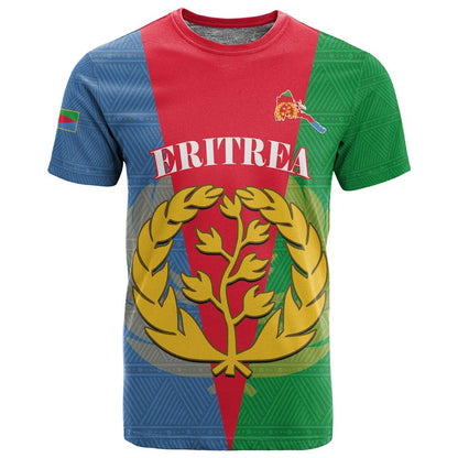 Personalised Eritrea T shirt Eritrean Map Mix African Pattern Simple Style