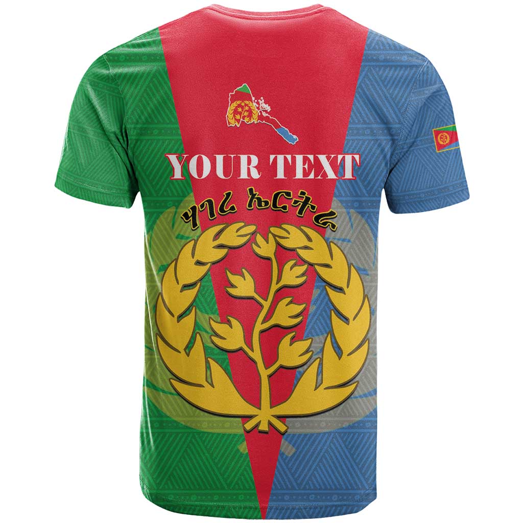 Personalised Eritrea T shirt Eritrean Map Mix African Pattern Simple Style