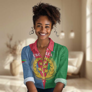 Personalised Eritrea Women Casual Shirt Eritrean Map Mix African Pattern Simple Style LT14