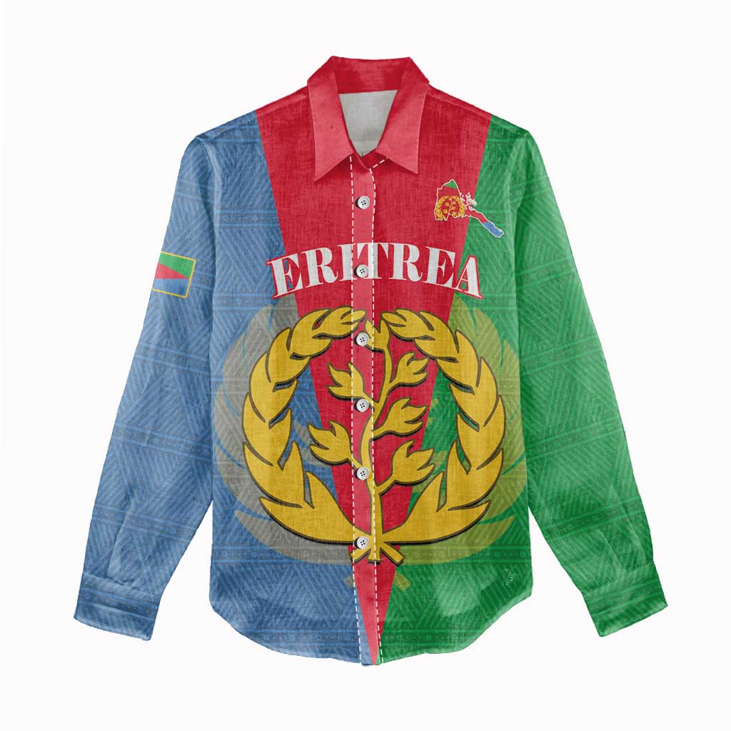 Personalised Eritrea Women Casual Shirt Eritrean Map Mix African Pattern Simple Style LT14