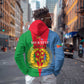 Personalised Eritrea Zip Hoodie Eritrean Map Mix African Pattern Simple Style