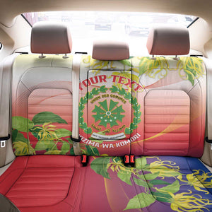 Personalized Comoros Back Car Seat Cover Coat Of Arms Mix Ylang Ylang Flower