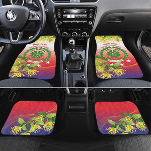 Personalized Comoros Car Mats Coat Of Arms Mix Ylang Ylang Flower