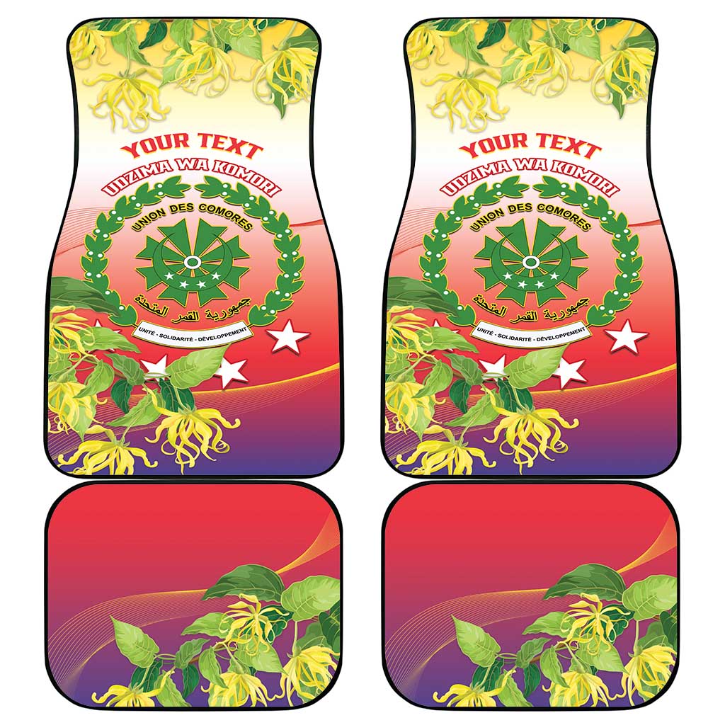 Personalized Comoros Car Mats Coat Of Arms Mix Ylang Ylang Flower