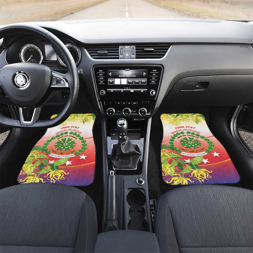 Personalized Comoros Car Mats Coat Of Arms Mix Ylang Ylang Flower