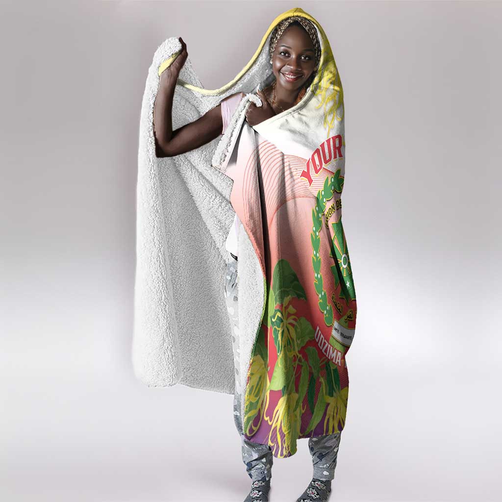 Personalized Comoros Hooded Blanket Coat Of Arms Mix Ylang Ylang Flower
