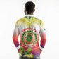 Personalized Comoros Long Sleeve Polo Shirt Coat Of Arms Mix Ylang Ylang Flower