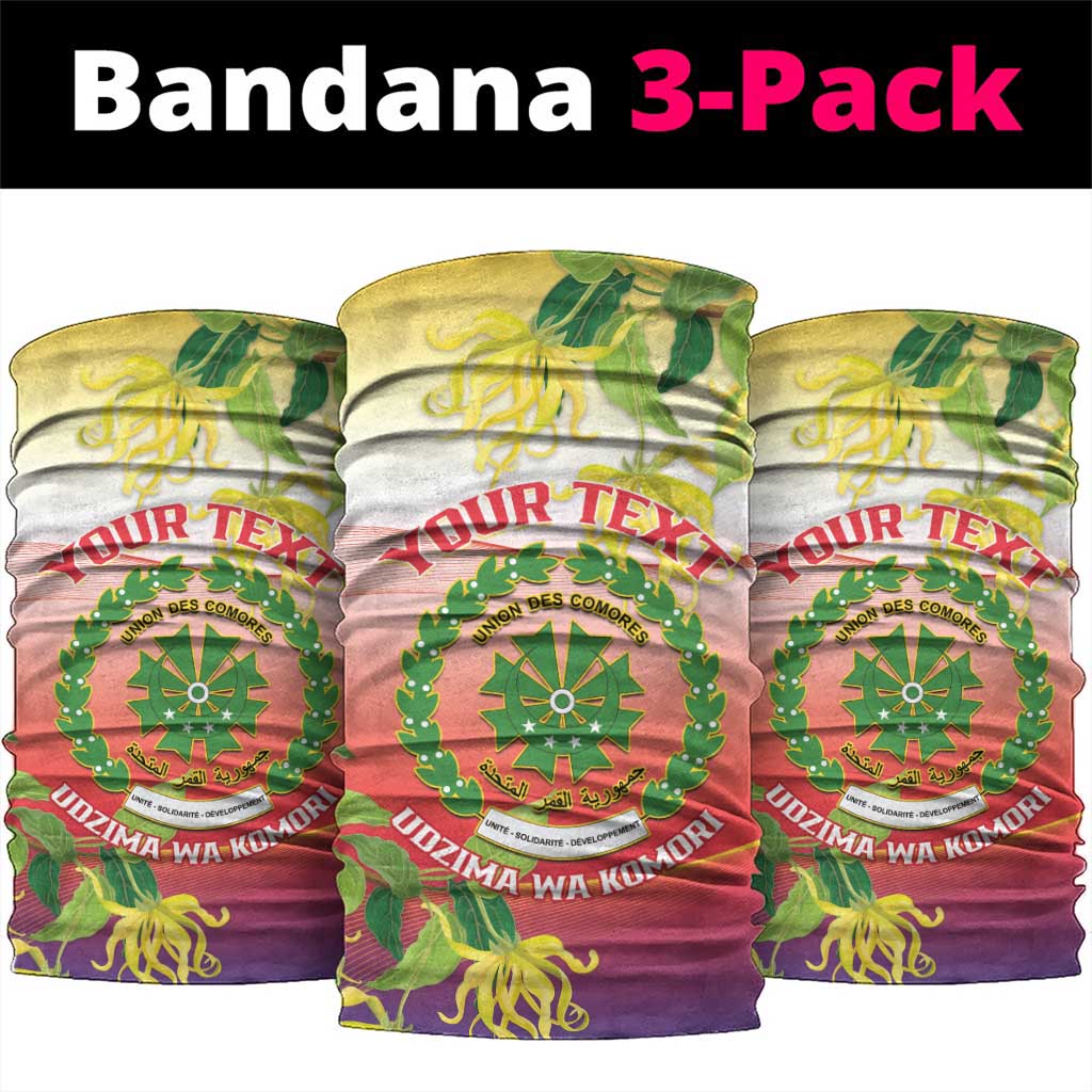 Comoros Neck Gaiter Coat Of Arms Mix Ylang Ylang Flower - African Pride